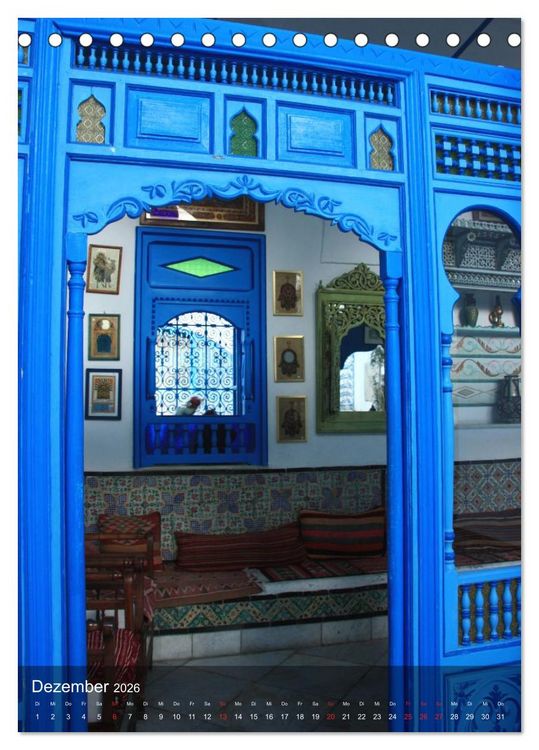 Produktbild: Sidi bou Sa&iuml;d - Die blaue Stadt Tunesiens (Tischkalender 2026 DIN A5 hoch), CALVENDO Monatskalender