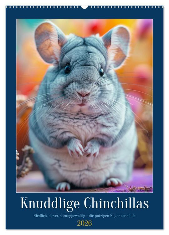 Produktbild: Knuddlige Chinchillas (Wandkalender 2026 DIN A2 hoch), CALVENDO Monatskalender