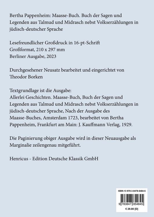 Produktbild: Maasse-Buch (Gro&szlig;druck)