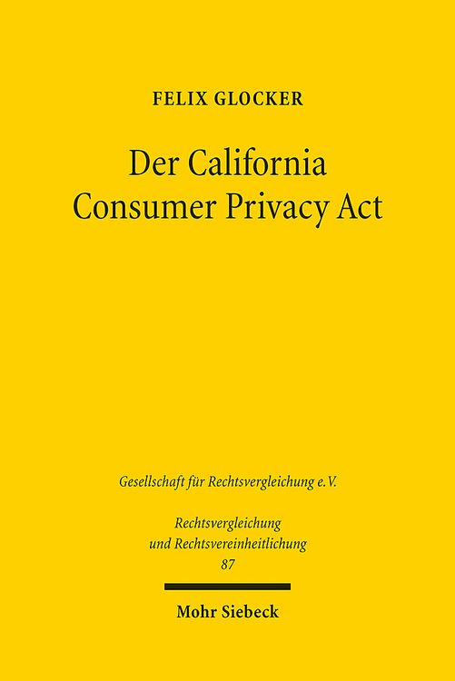 Produktbild: Glocker, F: California Consumer Privacy Act