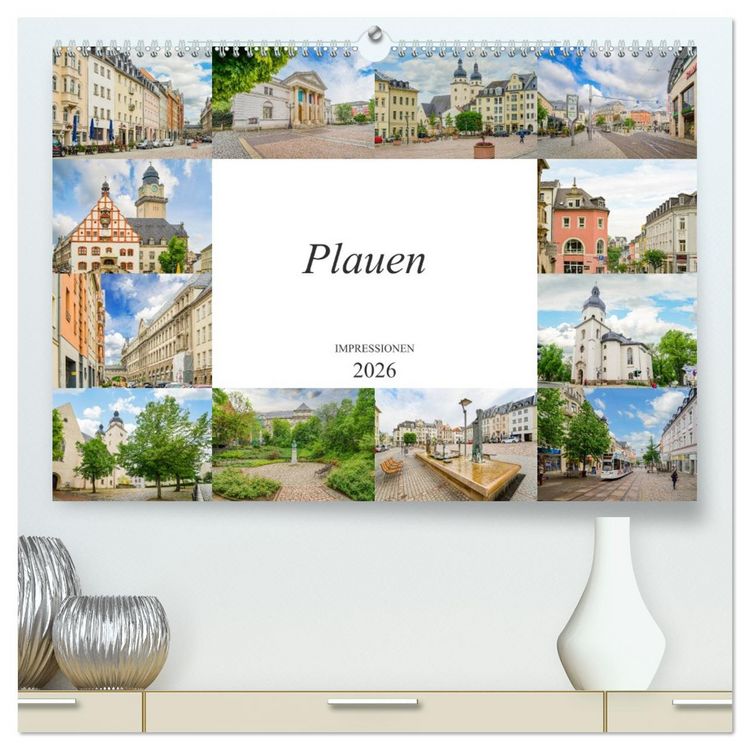 Produktbild: Plauen Impressionen (hochwertiger Premium Wandkalender 2026 DIN A2 quer), Kunstdruck in Hochglanz