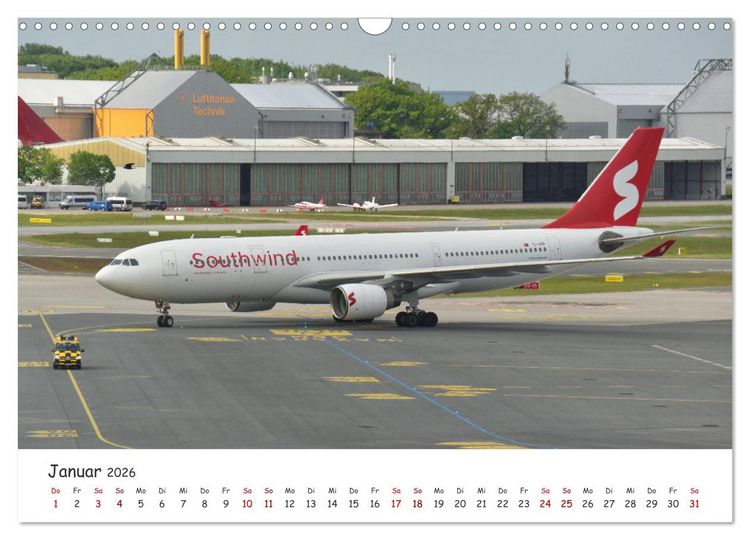 Produktbild: Flugzeuge auf Europas Flugh&auml;fen (Wandkalender 2026 DIN A3 quer), CALVENDO Monatskalender