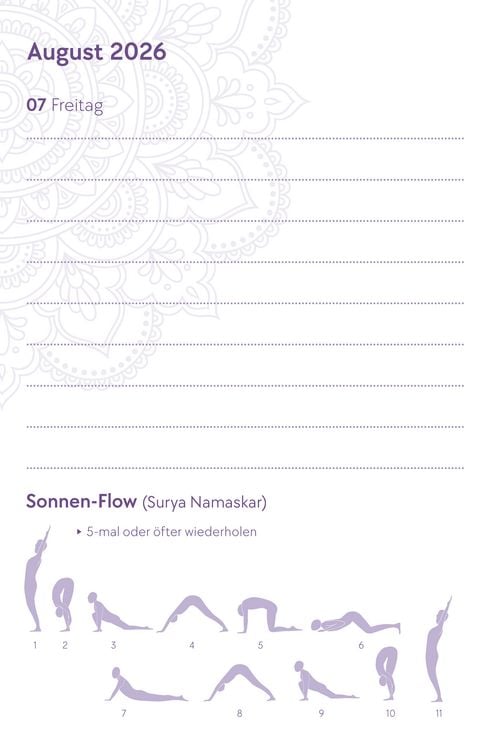 Produktbild: Yoga-Kalender 2026 - Taschenkalender mit Mantras, Meditationen, Affirmationen und Hintergrundgeschichten - im praktischen Format 10,0 x 15,5 cm, mit zahlreichen Illustrationen und Leseb&auml;ndchen
