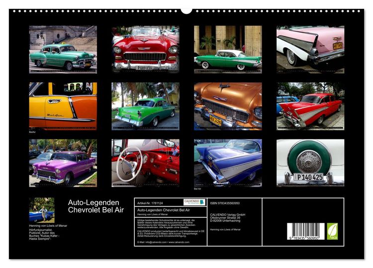 Produktbild: Auto-Legenden Chevrolet Bel Air (hochwertiger Premium Wandkalender 2025 DIN A2 quer), Kunstdruck in Hochglanz