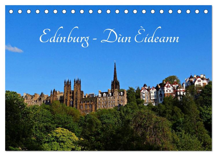 Produktbild: Edinburgh - D&ugrave;n &Egrave;ideann (Tischkalender 2026 DIN A5 quer), CALVENDO Monatskalender