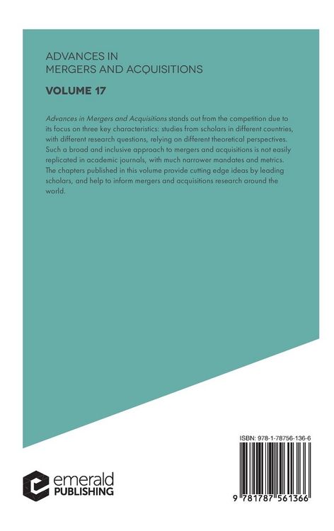 Produktbild: Advances in Mergers and Acquisitions