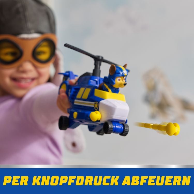 Produktbild: PAW Patrol Air Rescue, Chases Polizei-Rettungshubschrauber mit Geschoss-Abwurf und Chase Spielfigur (Basis Fahrzeug)
