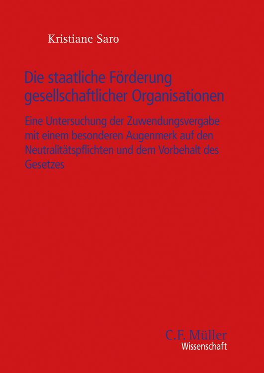 Produktbild: Die staatliche Förderung gesellschaftlicher Organisationen
