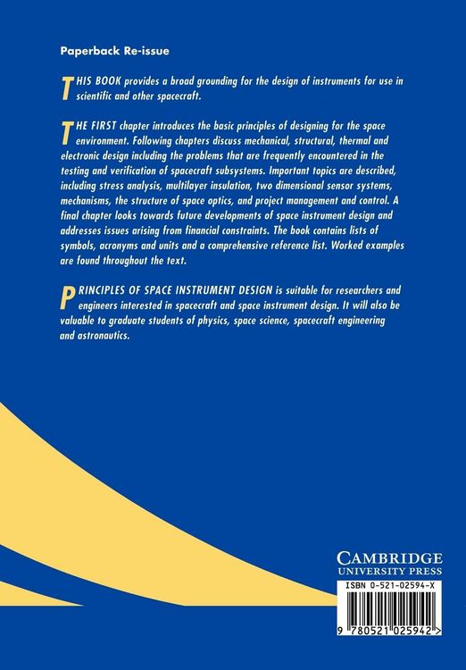 Produktbild: Principles of Space Instrument Design