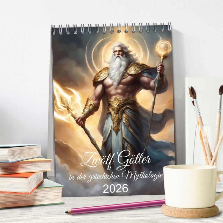 Produktbild: Zw&ouml;lf G&ouml;tter der griechischen Mythologie (Tischkalender 2026 DIN A5 hoch), CALVENDO Monatskalender