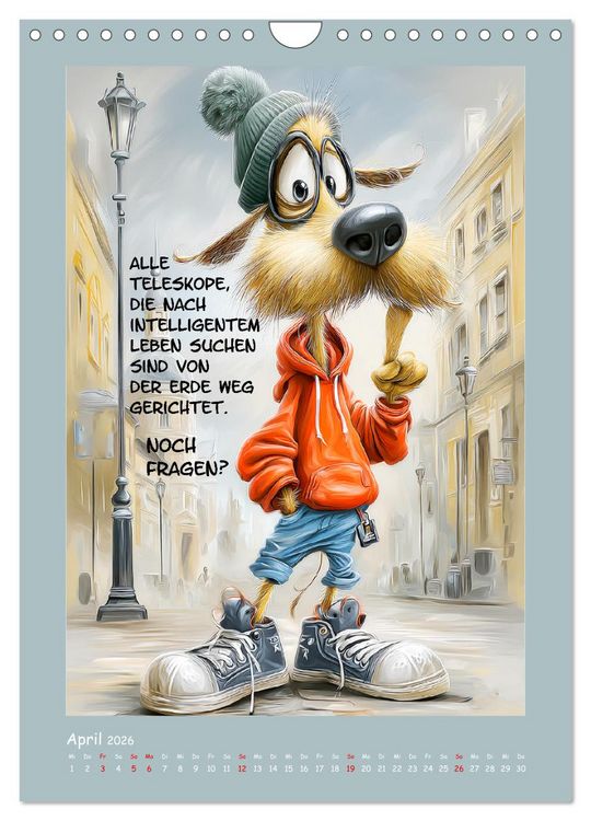 Produktbild: Hundstage. Bissiger Humor vom Feinsten (Wandkalender 2026 DIN A4 hoch), CALVENDO Monatskalender