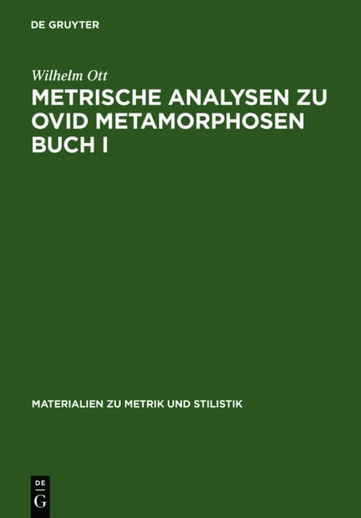 Produktbild: Metrische Analysen zu Ovid Metamorphosen Buch I