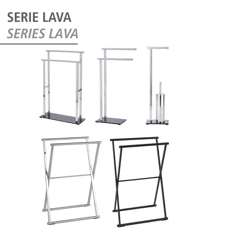 Produktbild: Handtuchst&auml;nder Mod. Lava Schwarz matt, platzsparend klappbar