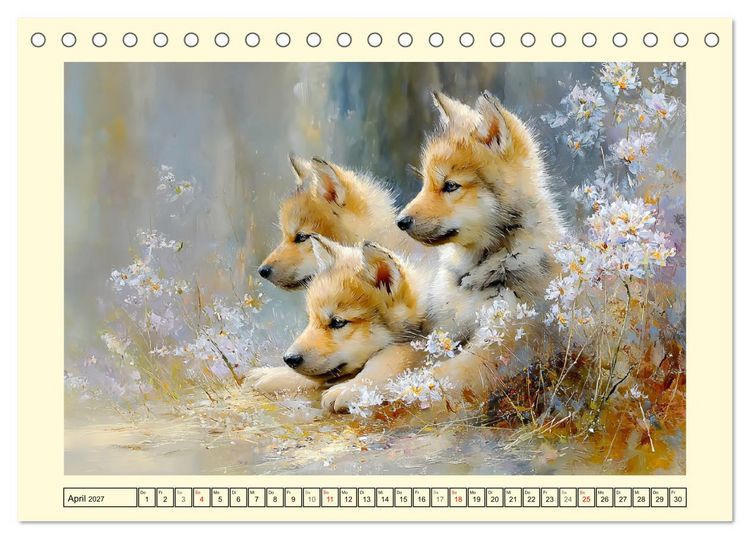 Produktbild: Waldseelen. Verspielte W&ouml;lfe im Licht der Natur (Tischkalender 2027 DIN A5 quer), CALVENDO Monatskalender