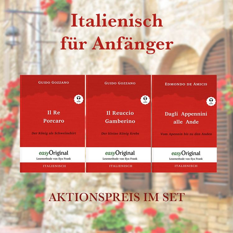 Produktbild: Italienisch f&uuml;r Anf&auml;nger (mit 3 MP3 Audio-CDs) - Lesemethode von Ilya Frank - Zweisprachige Ausgabe Italienisch-Deutsch