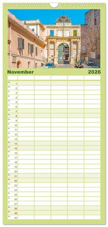Produktbild: Familienplaner 2026 - Cagliari - Stadt mit besonderem Zauber mit 5 Spalten (Wandkalender, 21 x 45 cm) CALVENDO