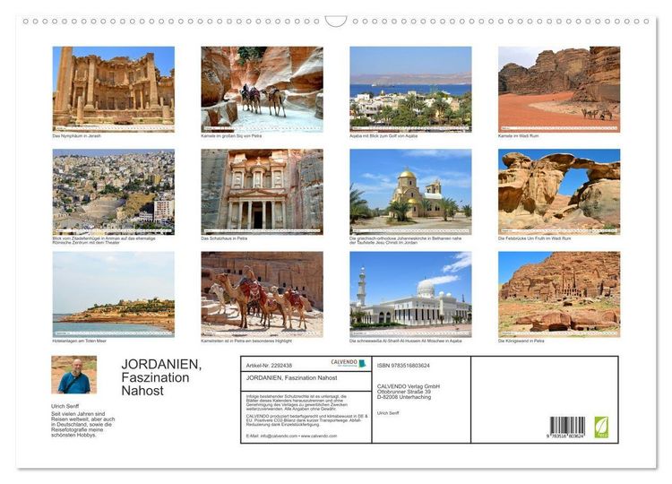 Produktbild: JORDANIEN, Faszination Nahost (Wandkalender 2027 DIN A2 quer), CALVENDO Monatskalender