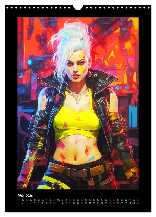 Produktbild: Cyberpunk. Futuristische Heldinnen (Wandkalender 2026 DIN A3 hoch), CALVENDO Monatskalender