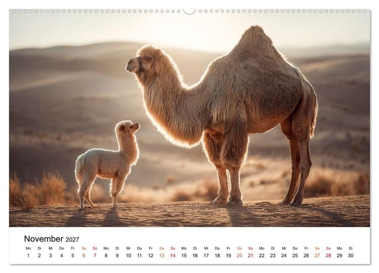 Produktbild: Beste Freunde - ein tierisch buntes Miteinander (hochwertiger Premium Wandkalender 2027 DIN A2 quer), Kunstdruck in Hochglanz