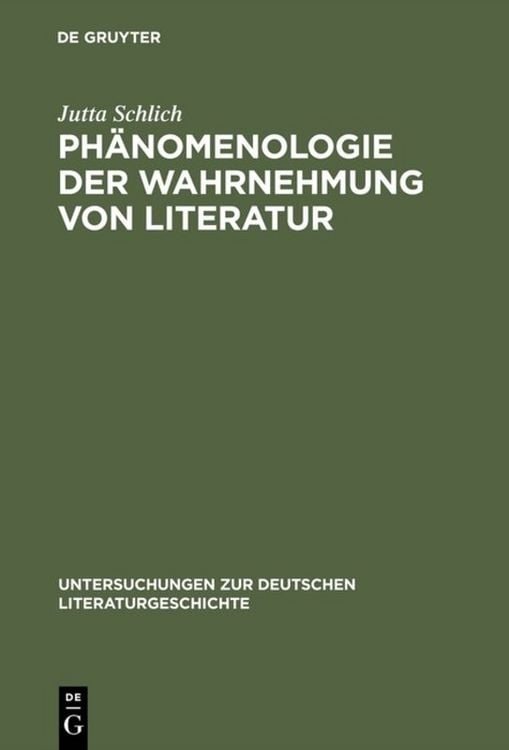 Produktbild: Ph&auml;nomenologie der Wahrnehmung von Literatur