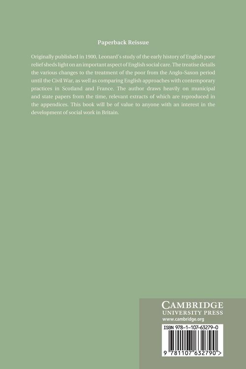 Produktbild: The Early History of English Poor Relief