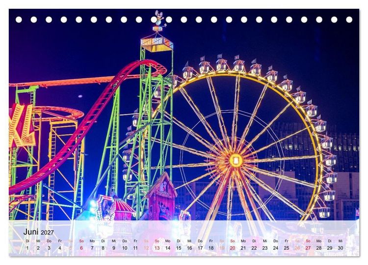 Produktbild: Lichterzauber auf dem Hamburger Dom (Tischkalender 2027 DIN A5 quer), CALVENDO Monatskalender