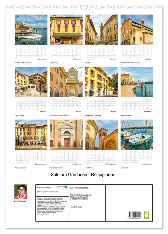 Produktbild: Salo am Gardasee - Reiseplaner (Wandkalender 2026 DIN A2 hoch), CALVENDO Monatskalender