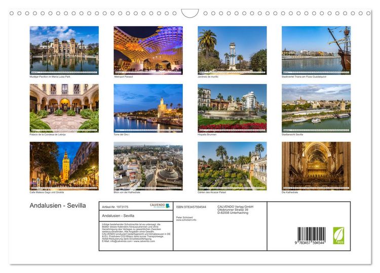 Produktbild: Andalusien - Sevilla (Wandkalender 2026 DIN A3 quer), CALVENDO Monatskalender