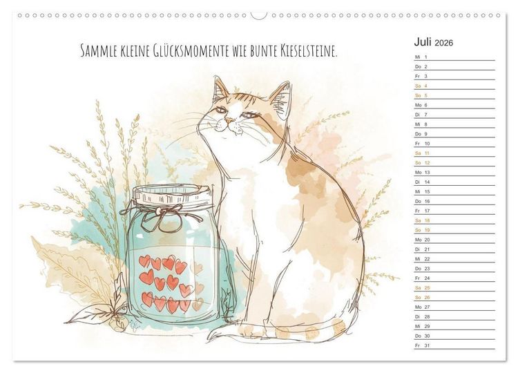 Produktbild: Kleine Schnurr-Momente f&uuml;rs Herz (hochwertiger Premium Wandkalender 2026 DIN A2 quer), Kunstdruck in Hochglanz