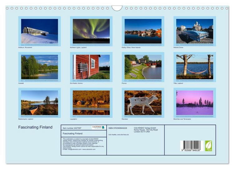 Produktbild: Fascinating Finland (Wall Calendar 2027 DIN A3 landscape), CALVENDO 12 Month Wall Calendar