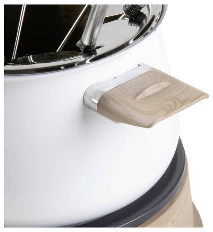 Produktbild: DOMO DO736F Fondue 1500W Kontrollleuchte, 8 Fonduegabeln Holz, Wei&szlig;