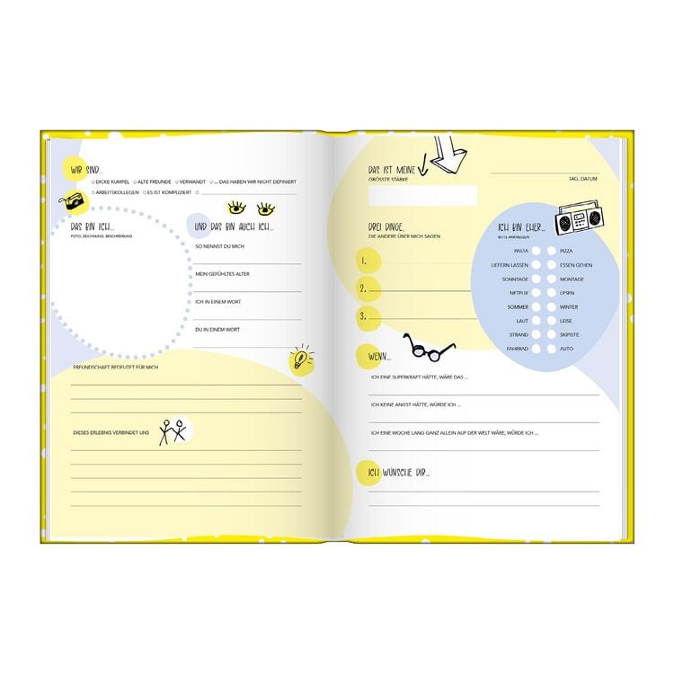 Produktbild: Freundebuch f&uuml;r Erwachsene | Erinnerungsalbum zum Ausf&uuml;llen f&uuml;r Freunde und Kollegen | Freundschaftsbuch, Poesiealbum als Geschenkidee