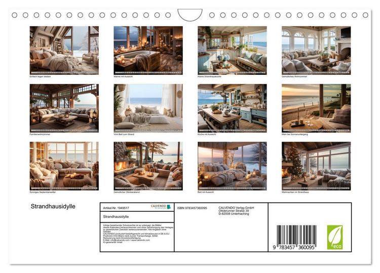 Produktbild: Strandhausidylle (Wandkalender 2026 DIN A4 quer), CALVENDO Monatskalender