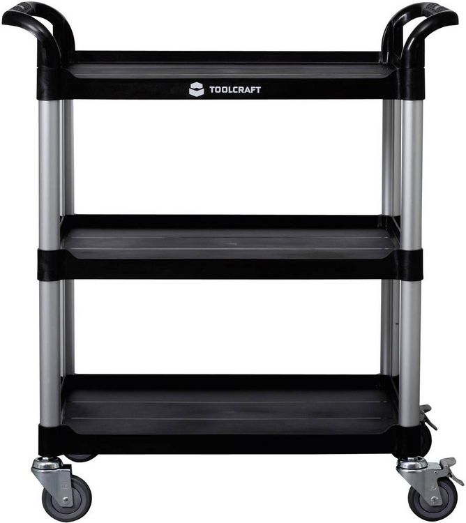 Produktbild: TOOLCRAFT 88 70 91 Servicewagen Aluminium, Kunststoff Herstellerfarbe: Aluminium (Natur), Schwarz