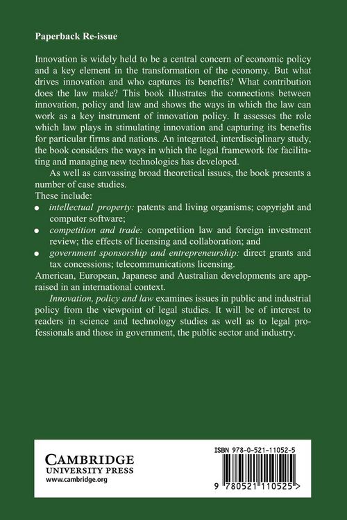 Produktbild: Innovation, Policy and Law