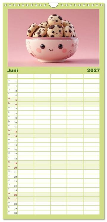 Produktbild: Familienplaner 2027 - Kawaii-Gl&uuml;cksmomente mit 5 Spalten (Wandkalender, 21 x 45 cm) CALVENDO