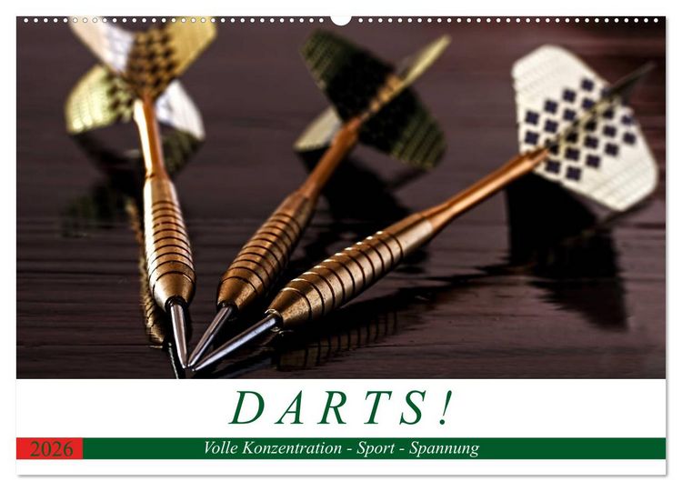 Produktbild: Darts. Konzentration - Sport - Spannung (Wandkalender 2026 DIN A2 quer), CALVENDO Monatskalender