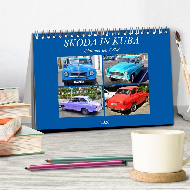 Produktbild: SKODA IN KUBA - Oldtimer der CSSR (Tischkalender 2026 DIN A5 quer), CALVENDO Monatskalender