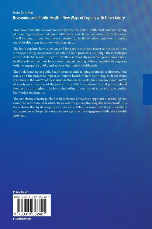 Produktbild: Reasoning and Public Health: New Ways of Coping with Uncertainty