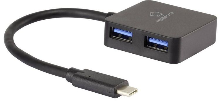 Produktbild: Renkforce RF-3754006 USB-Hub 4 Port USB-A USB 3.0 5 GBit/s Schwarz
