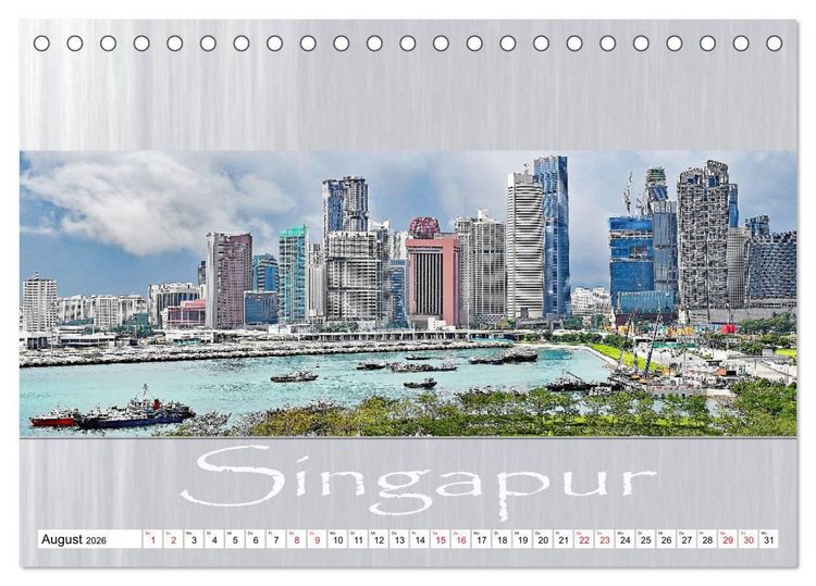 Produktbild: Singapur - Panoramablick (Tischkalender 2026 DIN A5 quer), CALVENDO Monatskalender