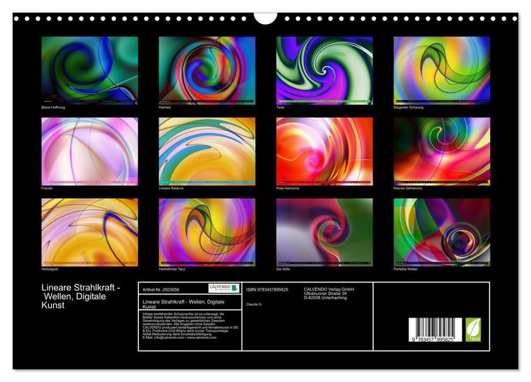 Produktbild: Lineare Strahlkraft - Wellen, Digitale Kunst (Wandkalender 2026 DIN A3 quer), CALVENDO Monatskalender