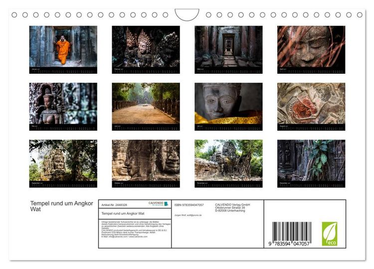 Produktbild: Tempel rund um Angkor Wat (Wandkalender 2027 DIN A4 quer), CALVENDO Monatskalender