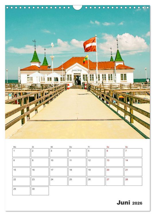 Produktbild: Usedom - Terminplaner (Wandkalender 2026 DIN A3 hoch), CALVENDO Monatskalender