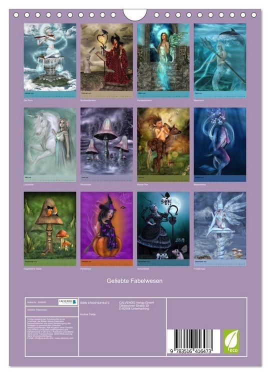 Produktbild: Geliebte Fabelwesen (Wandkalender 2026 DIN A4 hoch), CALVENDO Monatskalender