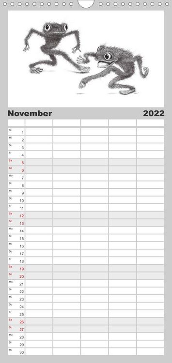 Produktbild: Familienplaner TIERONISCH (Wandkalender 2022 , 21 cm x 45 cm, hoch)