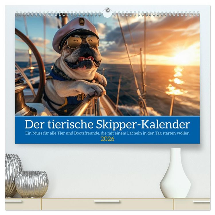 Produktbild: Der tierisch Skipper-Kalender (hochwertiger Premium Wandkalender 2026 DIN A2 quer), Kunstdruck in Hochglanz