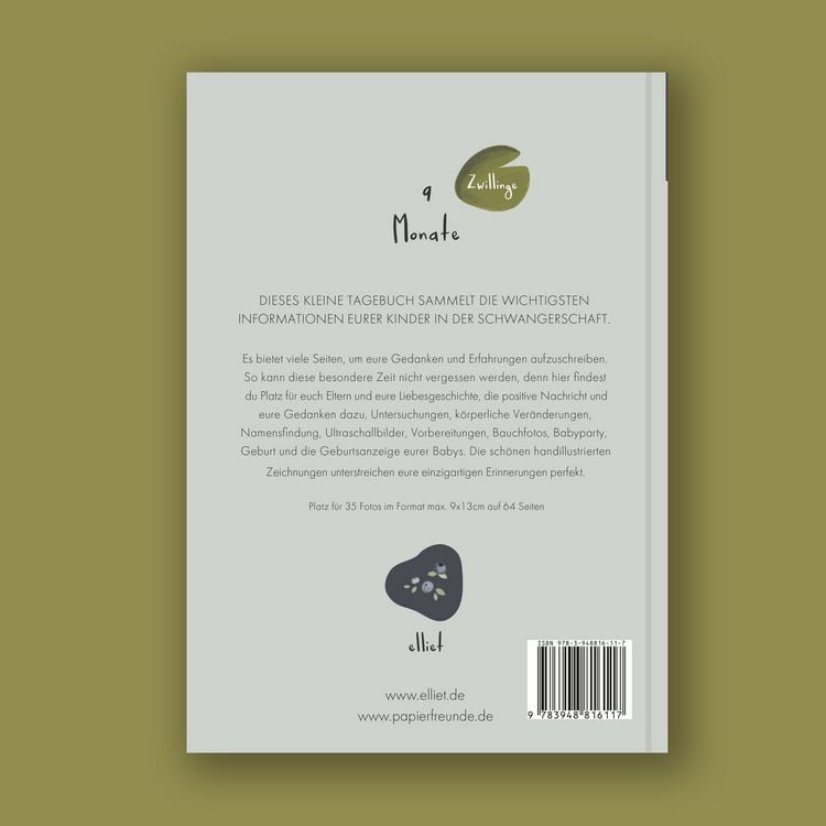 Produktbild: Schwangerschaftstagebuch - 9 Monate - Zwillinge - Schwan