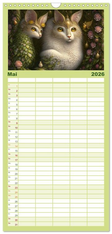 Produktbild: Familienplaner 2026 - M&auml;rchenhafte Wesen - Im Land der Fabeltiere mit 5 Spalten (Wandkalender, 21 x 45 cm) CALVENDO