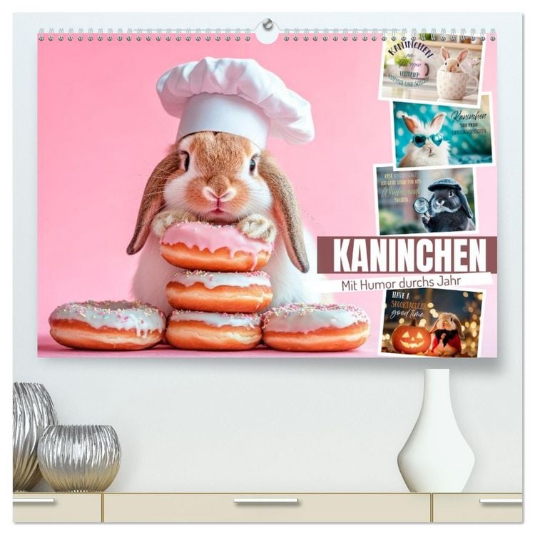 Produktbild: KANINCHEN Mit Humor durchs Jahr (hochwertiger Premium Wandkalender 2026 DIN A2 quer), Kunstdruck in Hochglanz